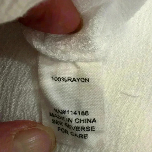 Willow Drive wide leg sheer crinkle elastic waist white pants Women’s size Large - Picture 6 of 8